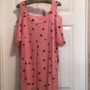 Cold Shoulder Patriotic top